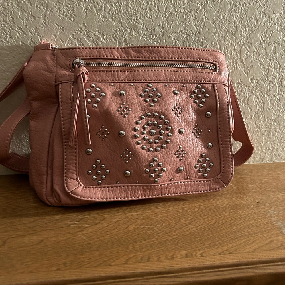 Carlos crossbody flap over metal stud trim